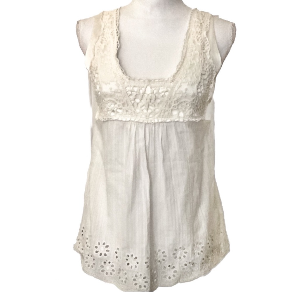 🆕 Ivory F21 Sleeveless Satin Tie Tunic Top NWT